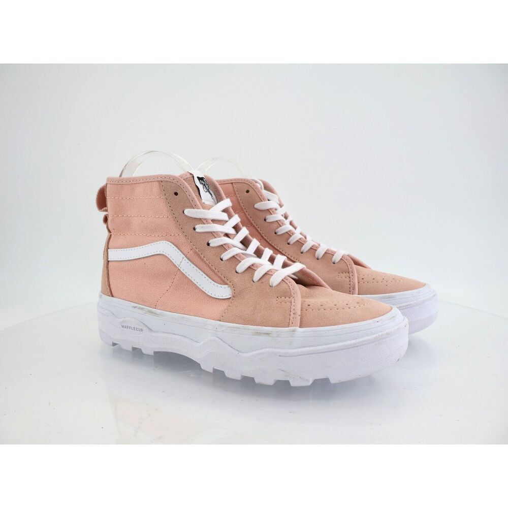 Vans Pink Suede High-Top Platform Sneakers